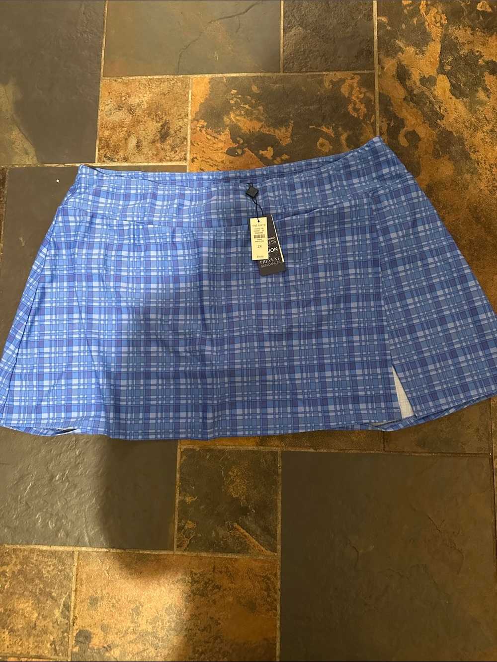 Talbots Blue Plaid Mini Skirt
